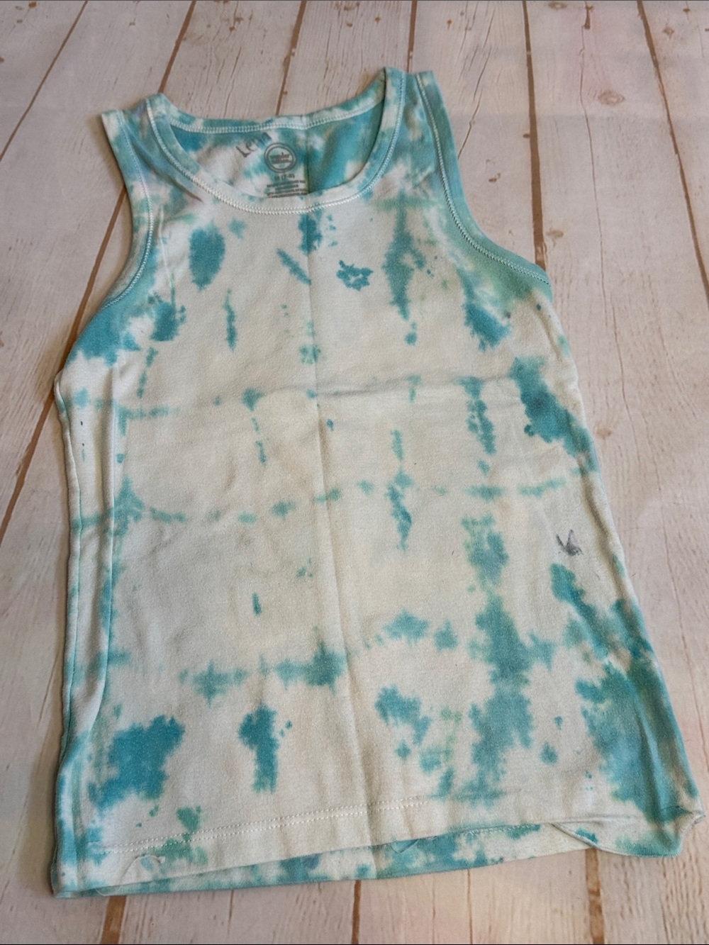 Wonder Nation Tie-Dye Aqua & Cream Kids Tank Top